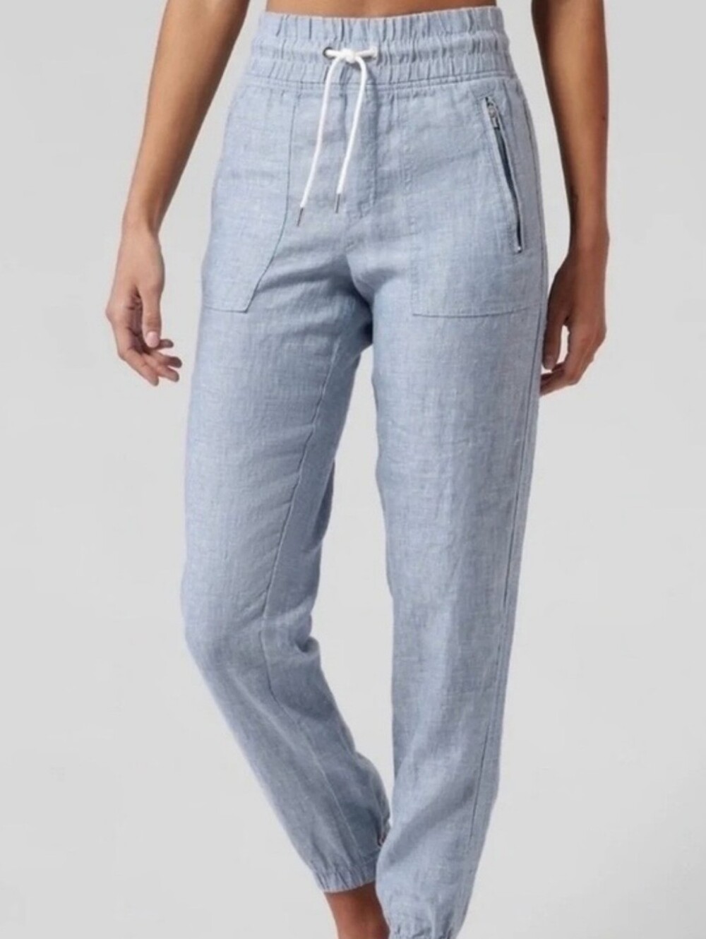 Athleta Cabo Linen Jogger Light Blue Pants